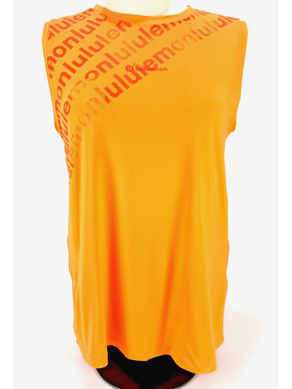 LULULEMON Athletica Womens Stretch Logo Athletic Muscle Tee Tank Top Size 2